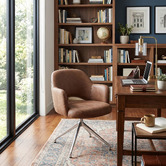 Bright Side Furniture Lex Faux Leather Trestle Armchairs