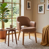 Bright Side Furniture Lex Upholstered Dining Chairs with Ash Wood Legs