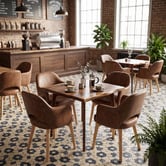 Bright Side Furniture Lex Faux Leather Dining Chairs with Ash Wood Legs