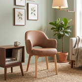 Bright Side Furniture Lex Upholstered Dining Chairs with Ash Wood Legs