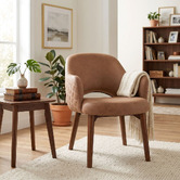 Bright Side Furniture Lex Upholstered Dining Chairs with Ash Wood Legs