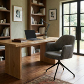 Bright Side Furniture Lex Faux Leather Trestle Armchairs