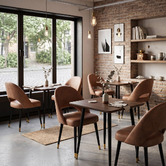 Bright Side Furniture Tan Aeson II Faux Leather Dining Chairs