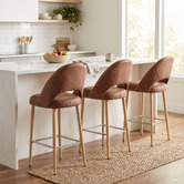Bright Side Furniture Callie Faux Leather Bar Stools