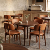 Bright Side Furniture Tan Koch Faux Leather Dining Chairs