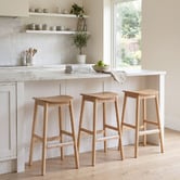 Bright Side Furniture 75cm Circe Ash Wood Bar Stools