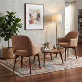 Bright Side Furniture 93cm Lex Upholstered Dining Chairs with Ash Wood Legs
