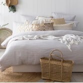 Bambury Plain Silver Linen Quilt Cover Set
