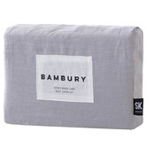Bambury Plain Silver Linen Quilt Cover Set