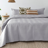 Bambury Silver Herringbone Embossed Coverlet Set