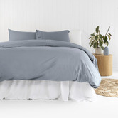 Bambury Steel Blue Temple Organic Cotton Quilt Cover Set