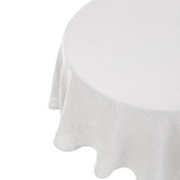 Bambury White French Flax Linen Round Tablecloth