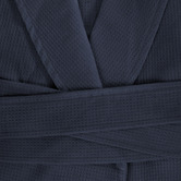 Bambury Navy Waffle Cotton-Blend Bath Robe