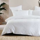 Bambury White Derya Jacquard Quilt Cover Set