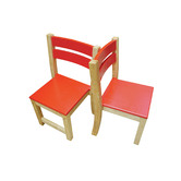 Q Toys Red Top Timber Table with Red Seat Stacking Chairs