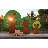 Q Toys Q Toys 3 Piece Coloured Rubberwood Tree Set