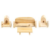 Q Toys Q Toys 4 Piece Rubberwood Doll Sofa Set