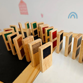 Q Toys Q Toys 28 Piece Rubberwood Sensory Domino Set