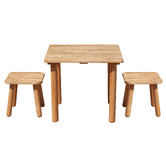 Q Toys Q Toys Kids&#039; Classic Rubberwood Table &amp; Stool Set