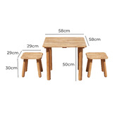 Q Toys Q Toys Kids&#039; Classic Rubberwood Table &amp; Stool Set