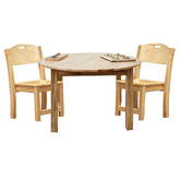 Q Toys Large Round Table &amp; 2 Stacking Chairs Set