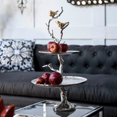 The Decor Store Bird &amp; Tree 2 Tier Cake Stand