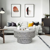 The Decor Store Denise Round Capiz Shell Coffee Table