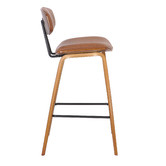 The Decor Store 69.5cm  Tan Retro Faux Leather Barstool