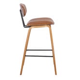The Decor Store Tan 69.5cm Retro Faux Leather Bar Stool