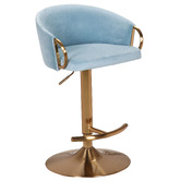 The Decor Store Emmett Velvet Adjustable Barstool