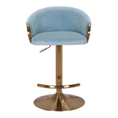The Decor Store Emmett Velvet Adjustable Barstool