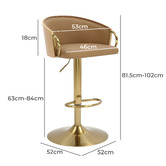 The Decor Store Marx Faux Leather Adjustable Barstool