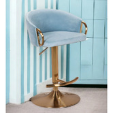 The Decor Store Emmett Velvet Adjustable Barstool
