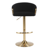 The Decor Store Amell Velvet Adjustable Bar Stool