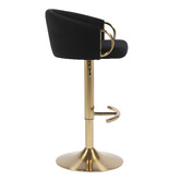 The Decor Store Amell Velvet Adjustable Bar Stool