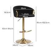 The Decor Store Amell Velvet Adjustable Bar Stool