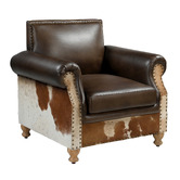 The Decor Store Zekria Buffalo Leather &amp; Cowhide Armchair