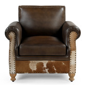 The Decor Store Zekria Buffalo Leather &amp; Cowhide Armchair