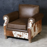 The Decor Store Zekria Buffalo Leather &amp; Cowhide Armchair