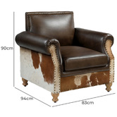 The Decor Store Zekria Buffalo Leather &amp; Cowhide Armchair
