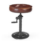 The Decor Store Adele Leather Adjustable Bar Stool