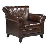 The Decor Store Studded Leather Arm Chair