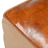 The Decor Store Polo Canvas &amp; Leather Ottoman