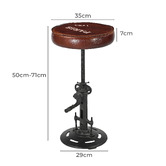 The Decor Store Adele Leather Adjustable Bar Stool