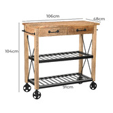 The Decor Store Rustic Kitchen Trolley