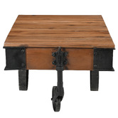 The Decor Store Railway Sleeper Industrial Cart Coffee Table