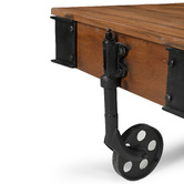 The Decor Store Railway Sleeper Industrial Cart Coffee Table