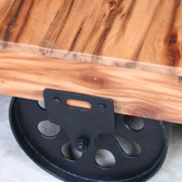 The Decor Store Railway Sleeper Industrial Cart Coffee Table