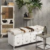 The Decor Store Chiko Metal &amp; Cow hide Bench