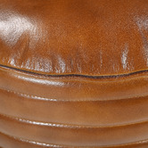 The Decor Store Blade Grooved Leather Ottoman